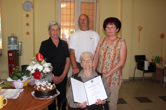 Hudák Mihályné köszöntése